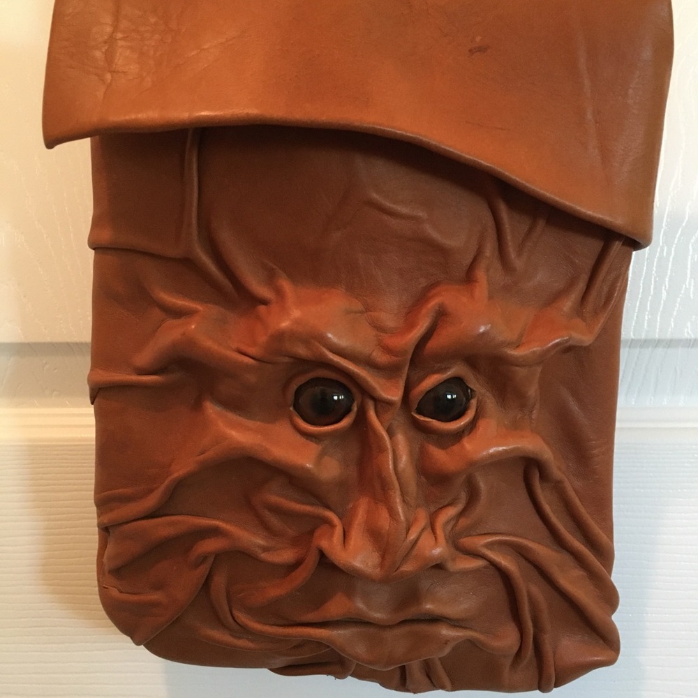 Renaissance Fair Leather Face Bag